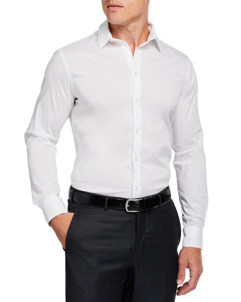 Giorgio Armani Men's Basic Sport Shirt, White | Neiman Marcus