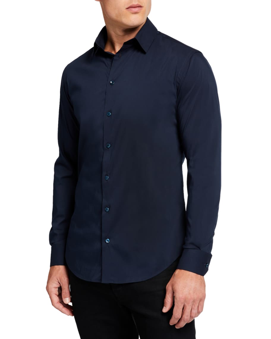 Giorgio Armani Men's Basic Sport Shirt, Navy | Neiman Marcus
