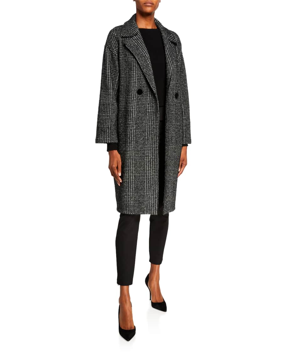 Harris Wharf London Dropped Shoulder Coat in Sparkly Prince Of Wales ...