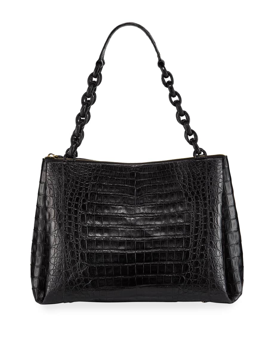 Nancy Gonzalez Large Chain Center Zip Shoulder Bag | Neiman Marcus