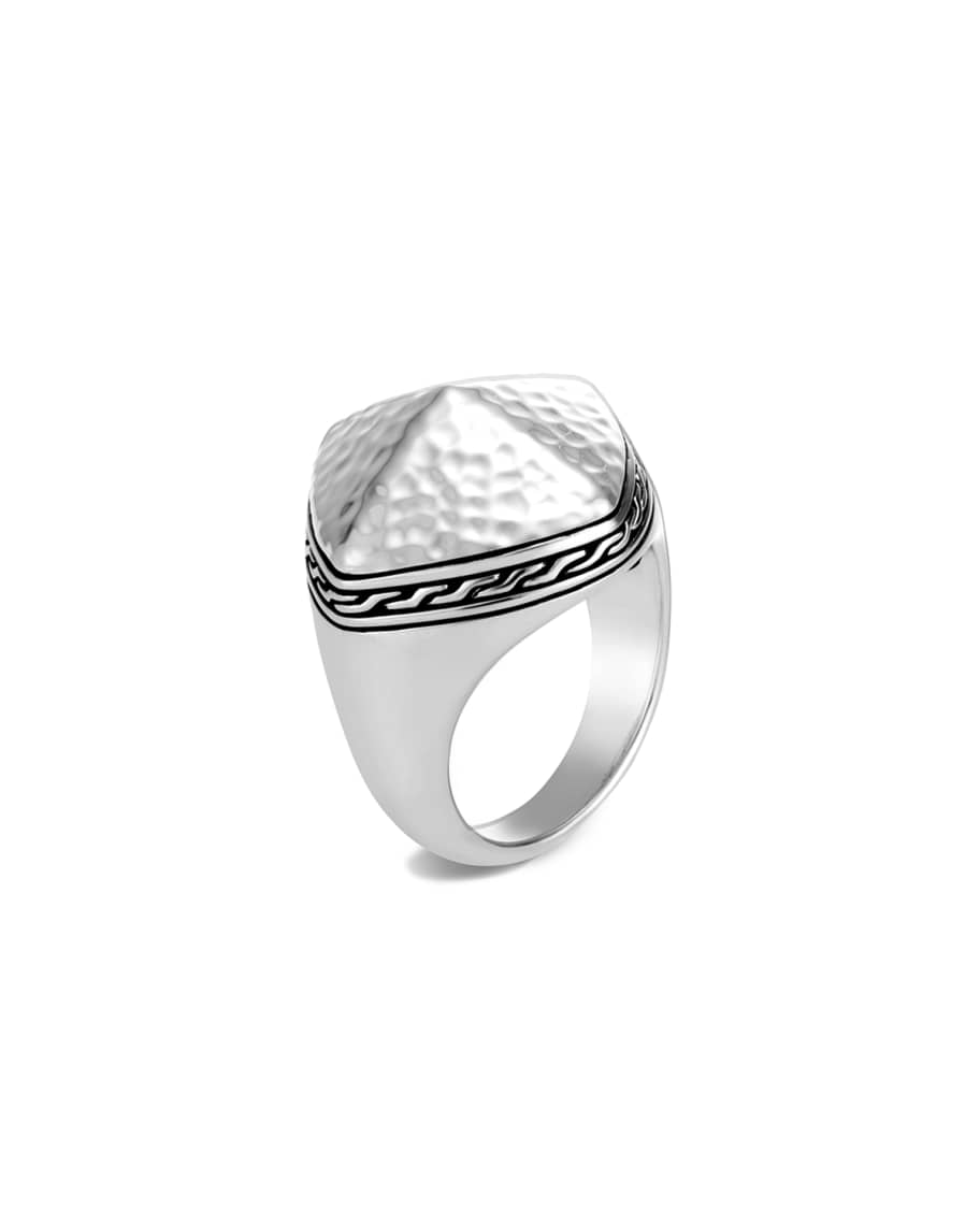 Classic Chain Hammered Ring Size 6 8