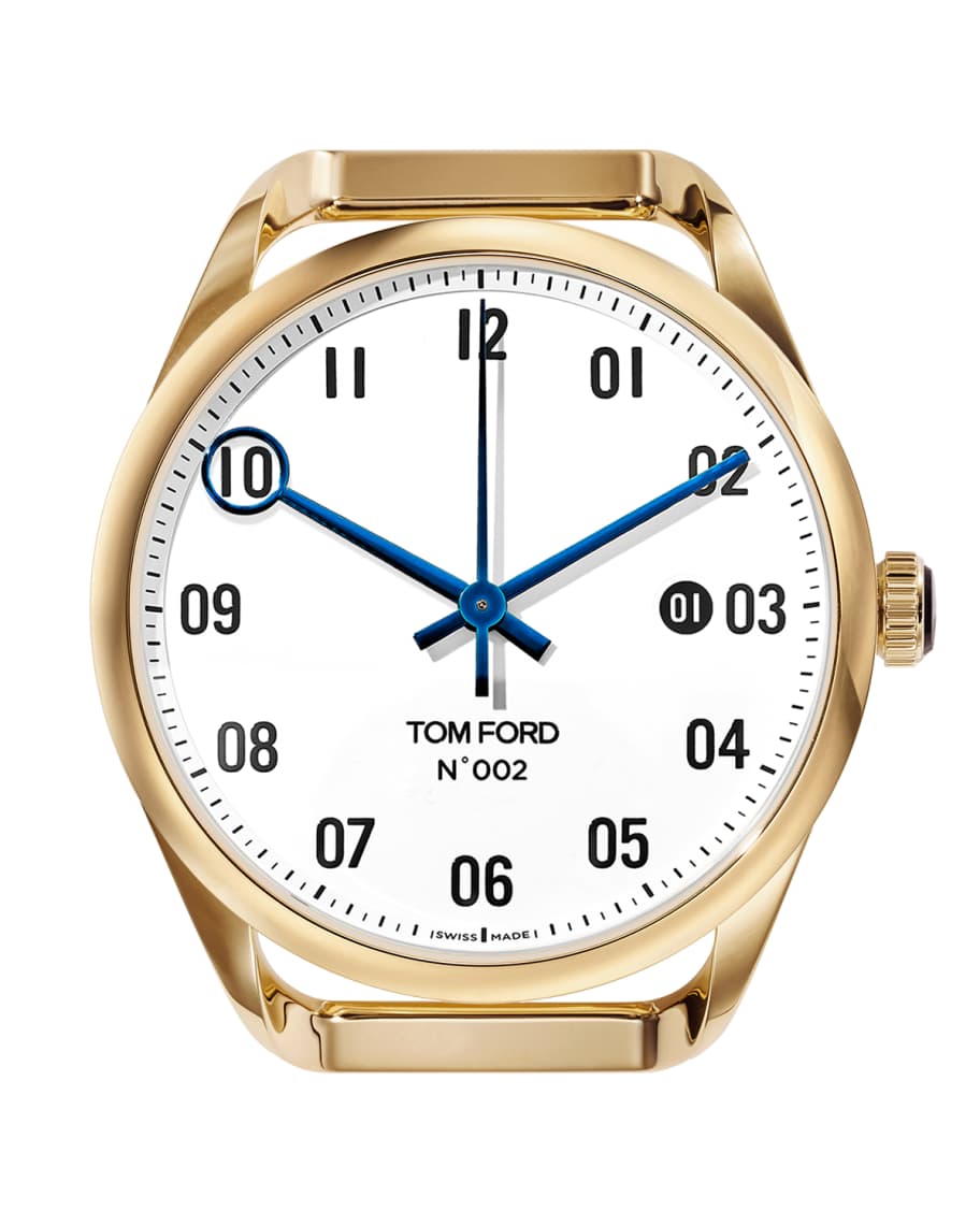 TOM FORD TIMEPIECES Men's Automatic Round 18K Gold Case, White Dial ...