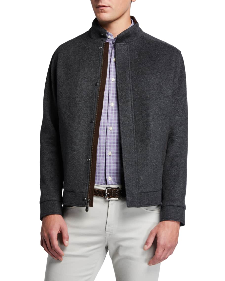 Peter Millar Men's StretchWool Bomber Jacket Neiman Marcus