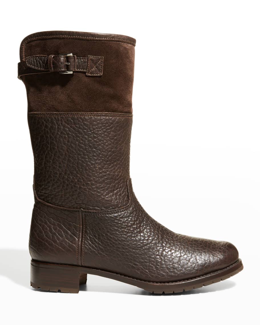 Gravati Waterproof Suede & Leather Shearling-Lined Boots | Neiman Marcus