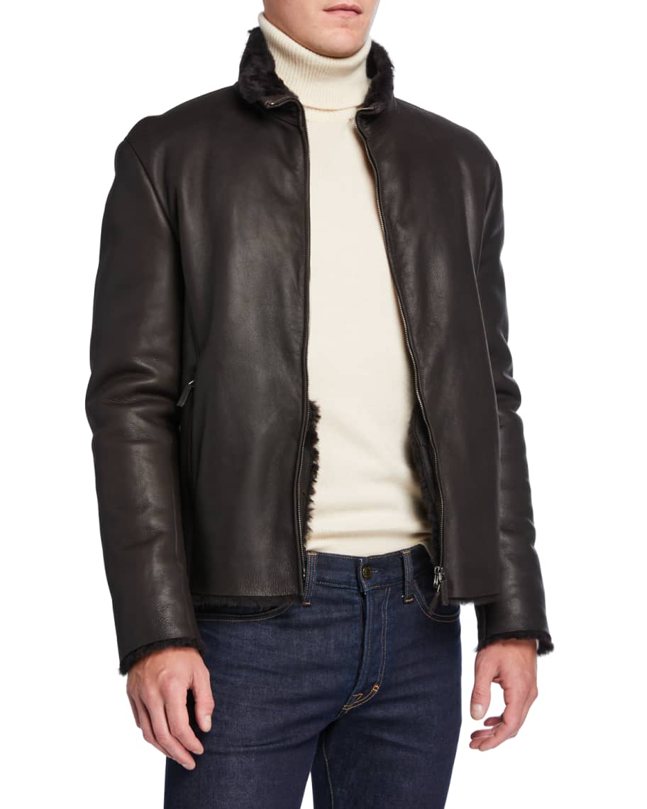 Giorgio armani leather jacket sales