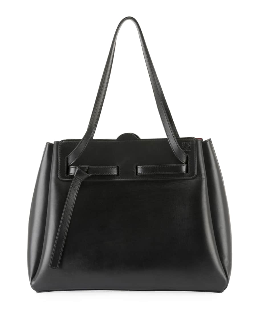 Loewe Lazo Leather Bucket Bag in Black