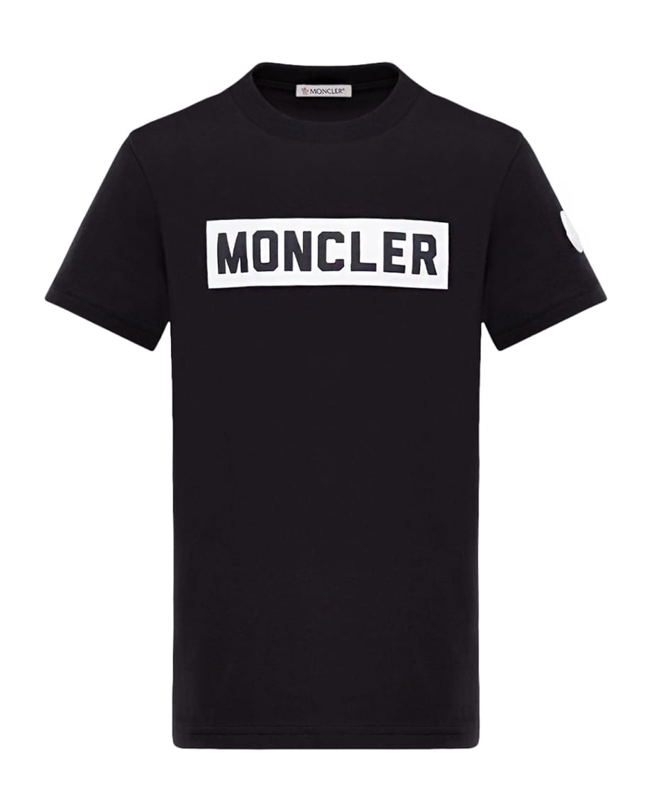 Moncler Block Letter Logo Short-Sleeve T-Shirt, Size 8-14 | Neiman Marcus