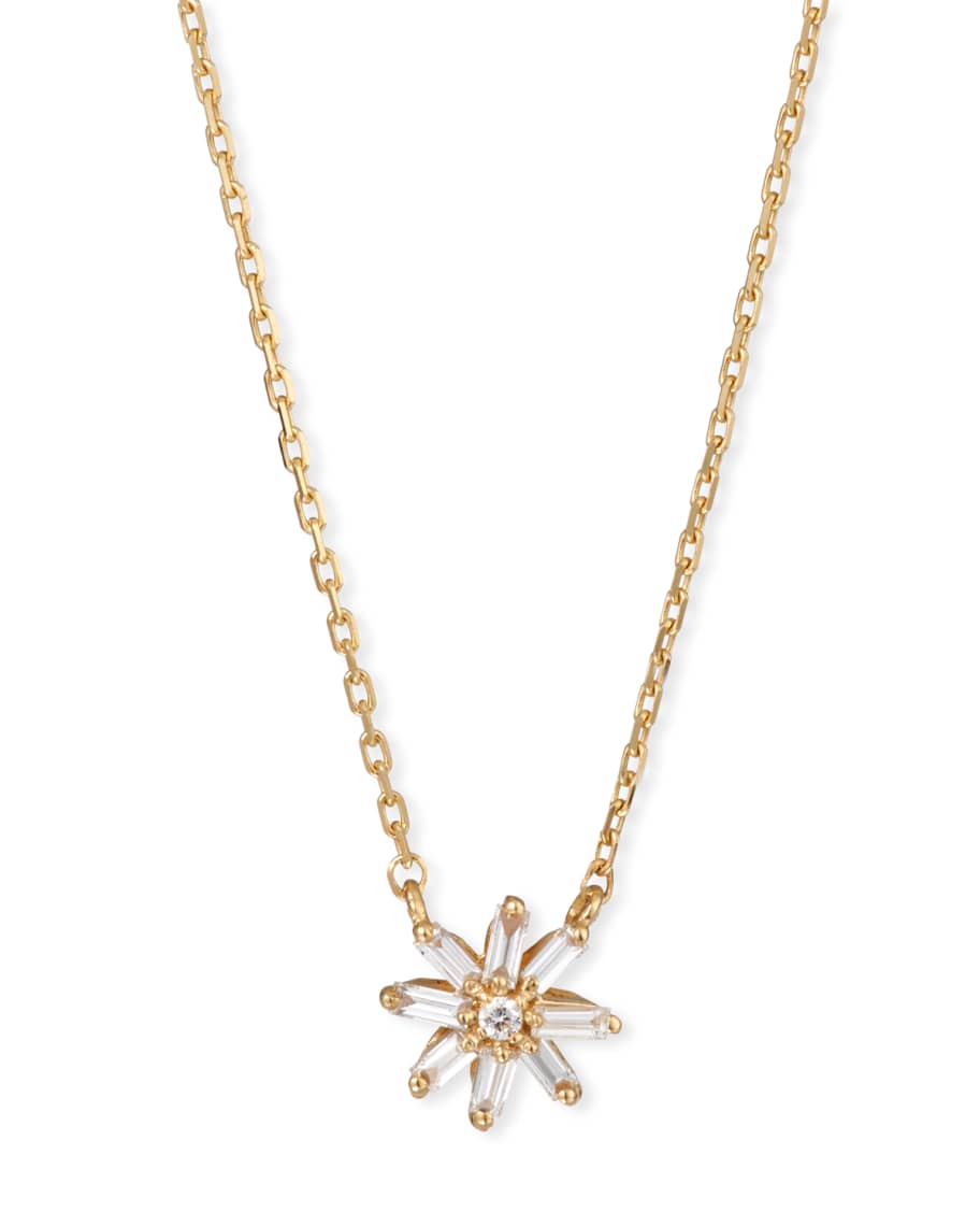 Suzanne Kalan 18k Diamond & Baguette Starburst Necklace | Neiman Marcus