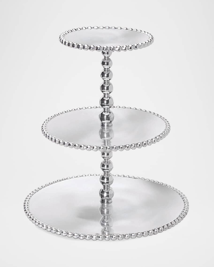 Pearled 3-Tiered Cupcake Server
