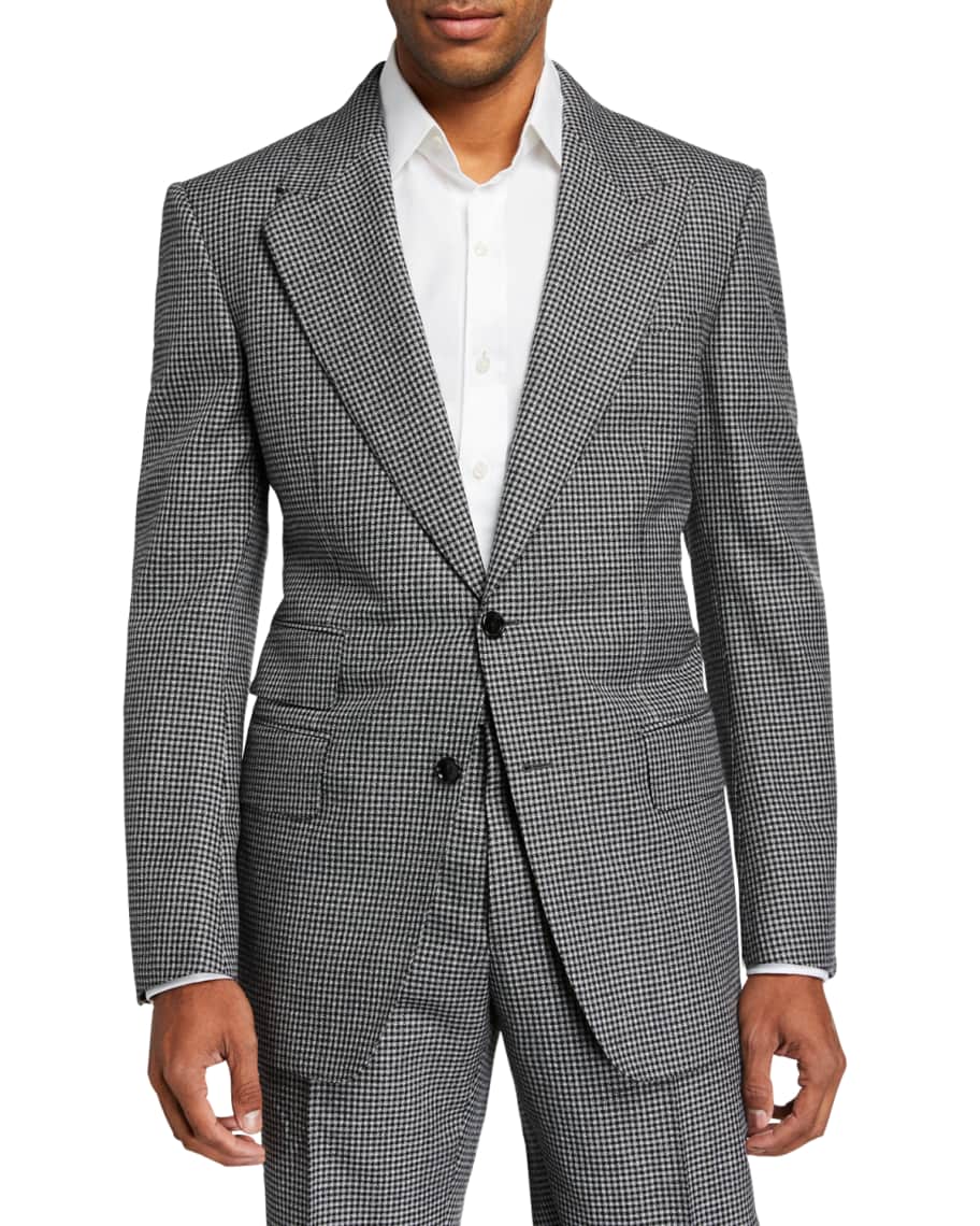 TOM FORD Men's Windsor Peak Gingham Wool Two-Piece Suit | Neiman Marcus