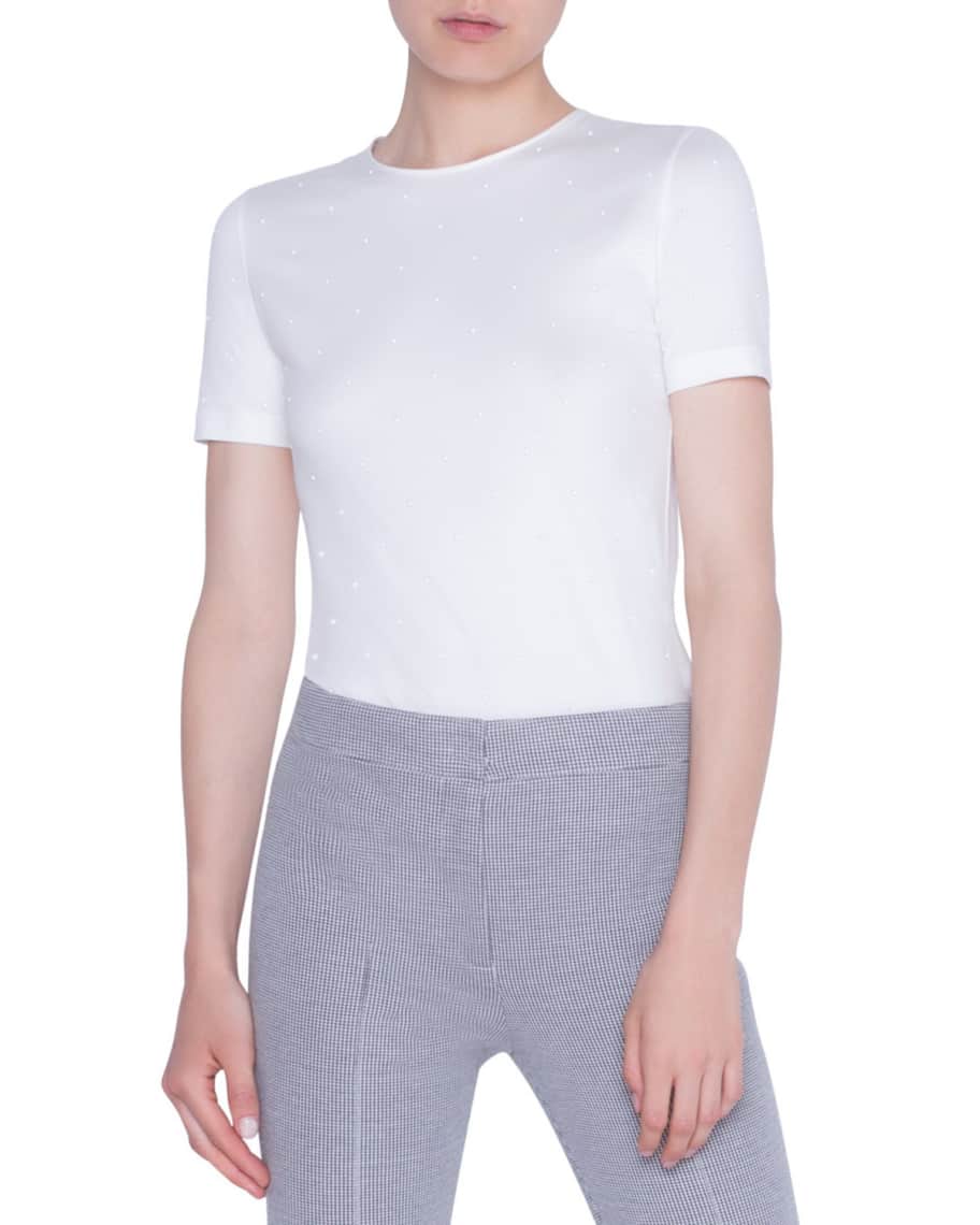 Akris punto Stretch Cotton T-Shirt | Neiman Marcus