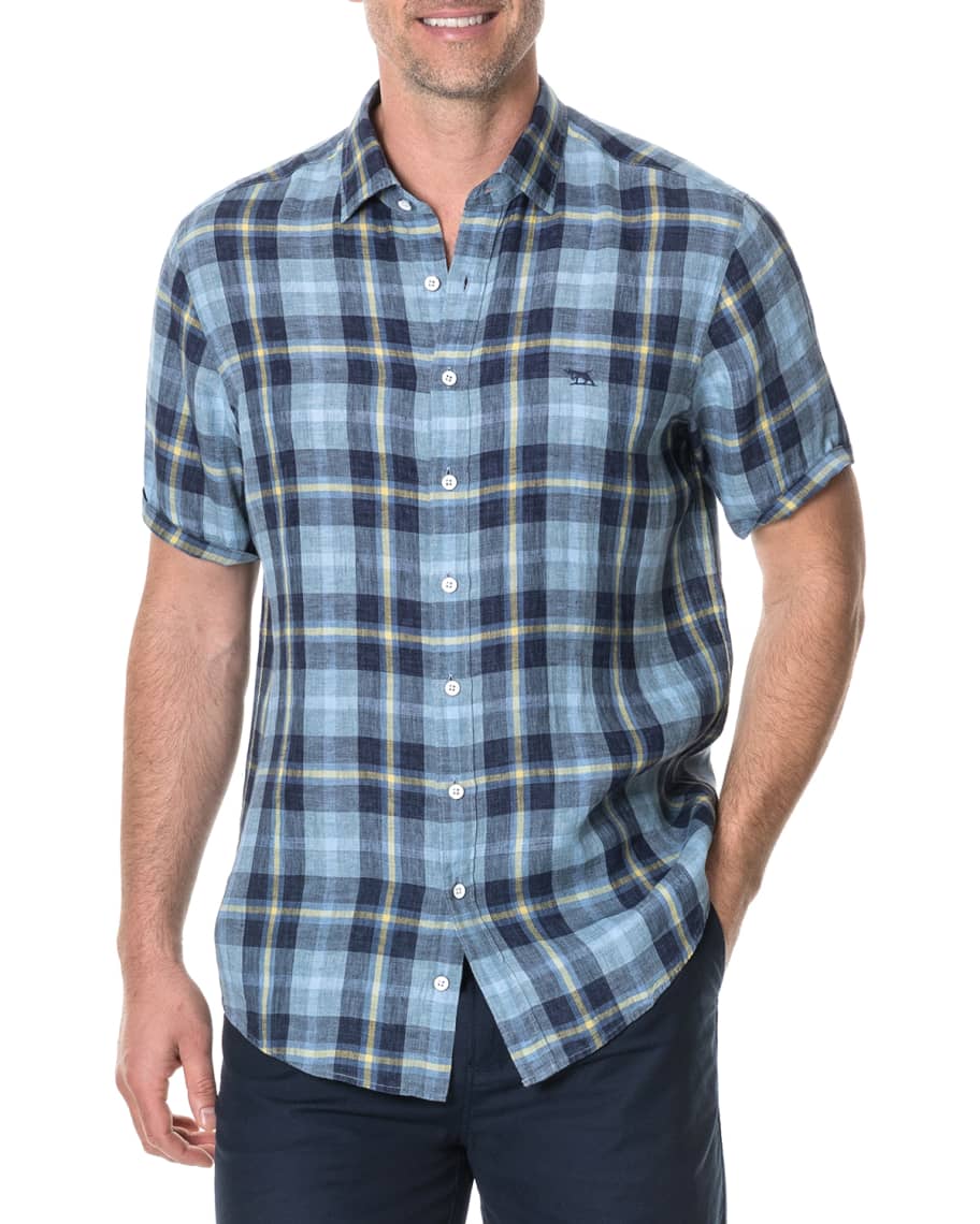 Rodd & Gunn Men's Berwick Faded Check-Pattern Linen Sport Shirt ...