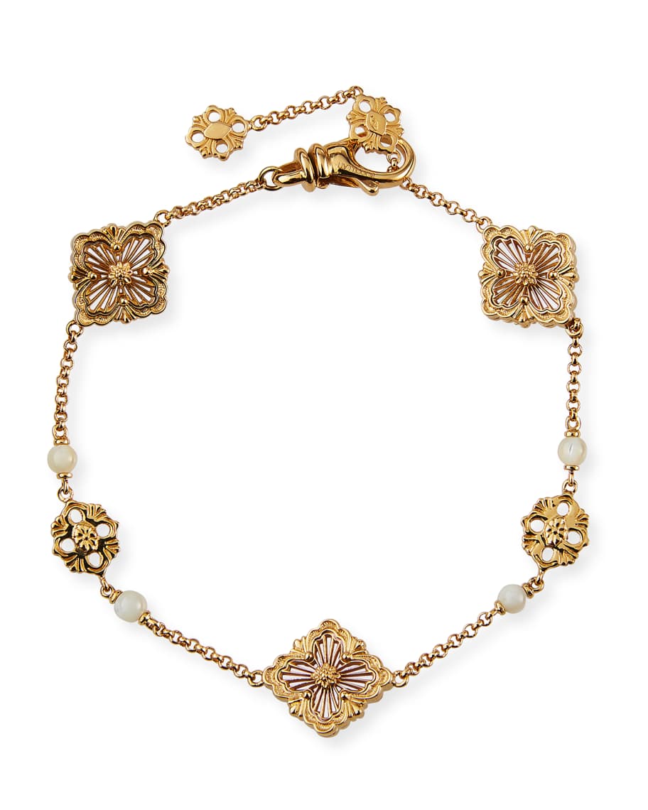 Buccellati Opera 18k Chain Bracelet w/ Mother-of-Pearl | Neiman Marcus