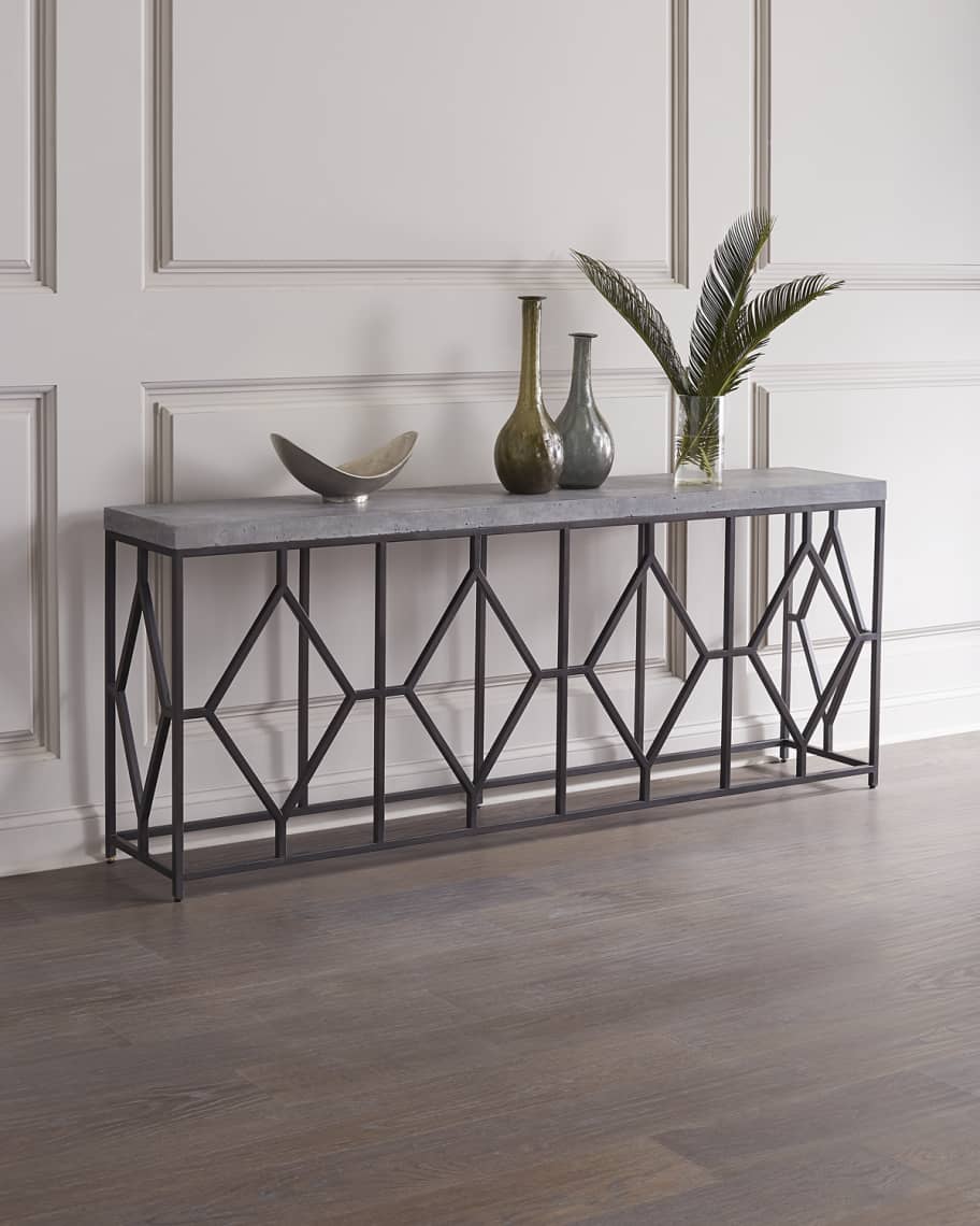 Hooker Furniture Bella Metal & Concrete Console Table Neiman Marcus