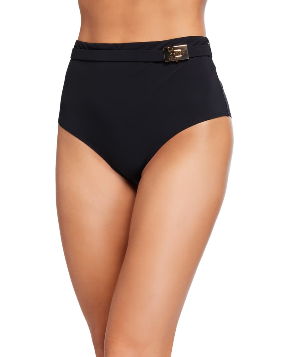 La Blanca Island Goddess Crossover High Waist Bikini Bottoms