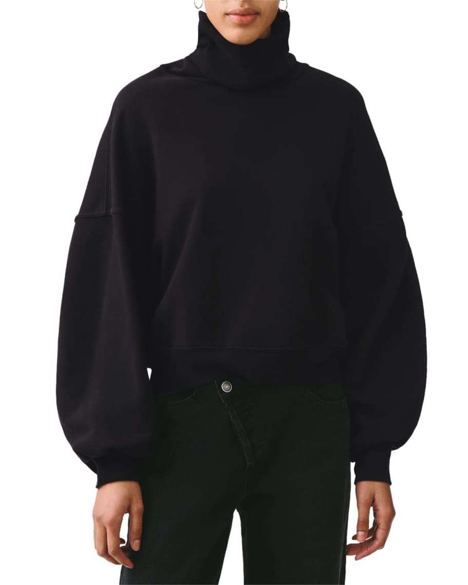 Agolde balloon sleeve turtleneck sweatshirt outlet