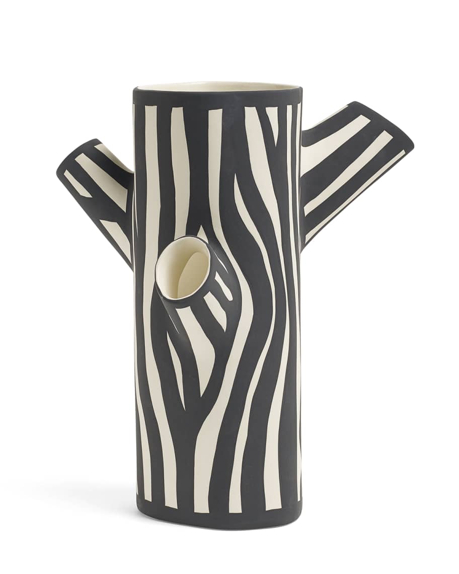 HAY Large Zebra-Print Tree Trunk Vase | Neiman Marcus