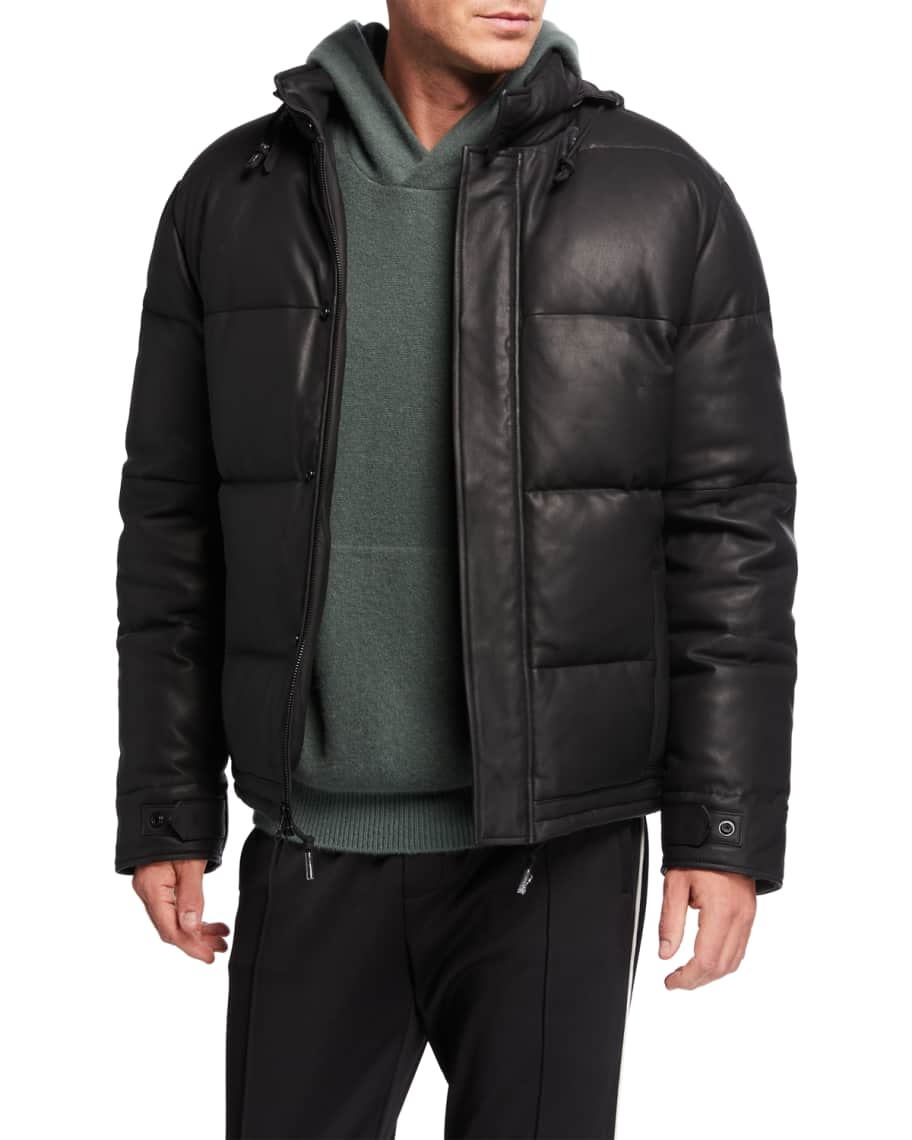 Vince leather puffer jacket new arrivals