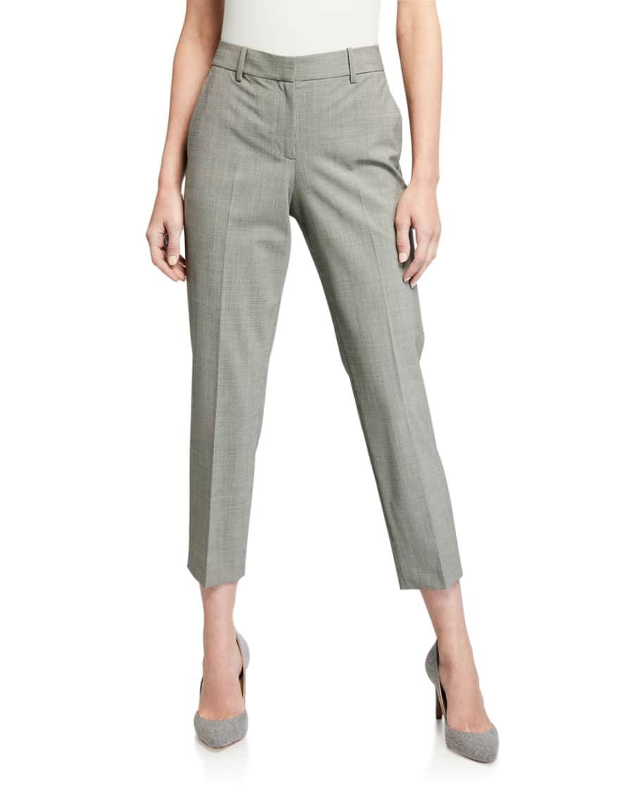 Theory Treeca 2 Traceable Wool Straight-Leg Pants | Neiman Marcus