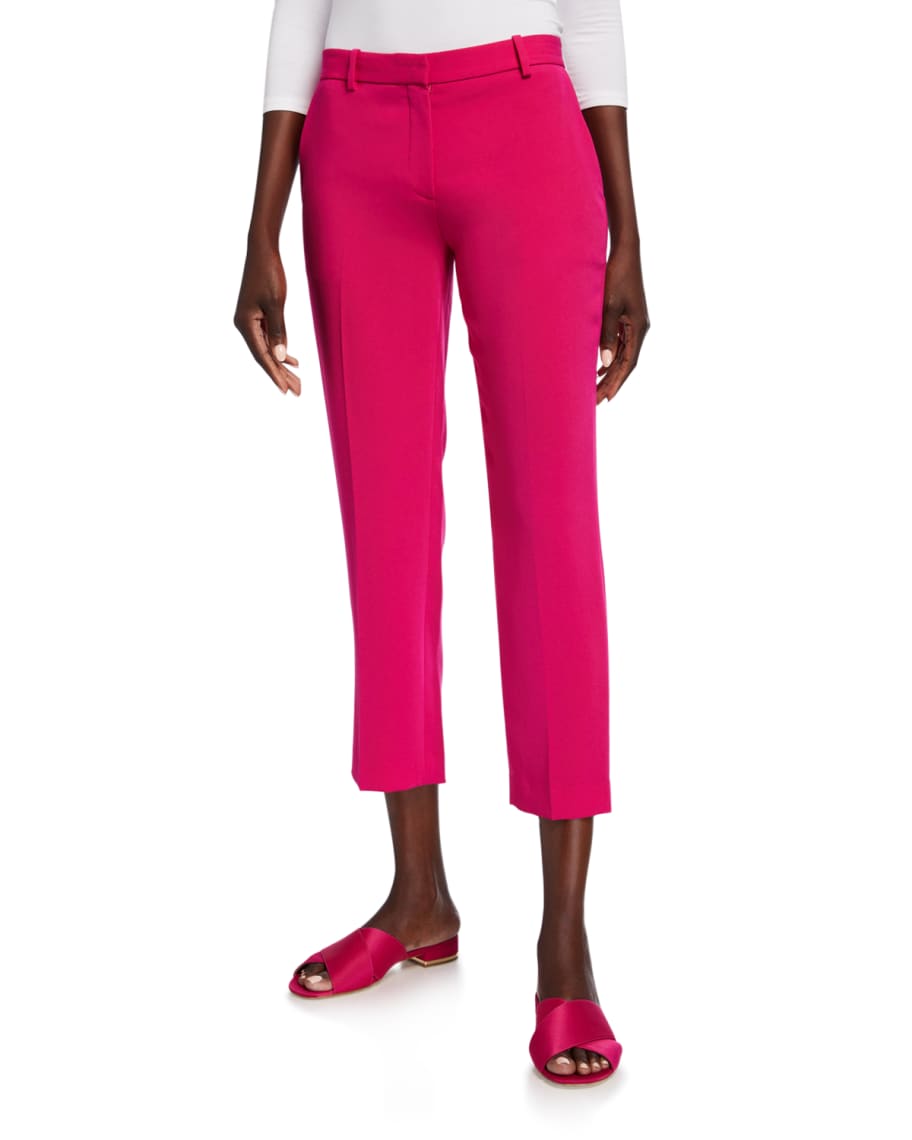 Theory Admiral Crepe Tailored Cropped Trousers | Neiman Marcus