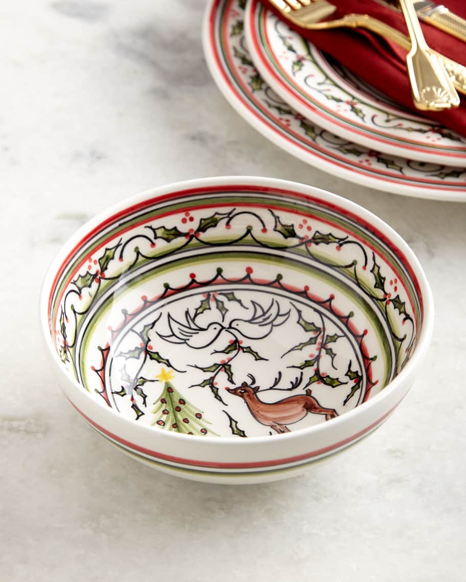 Neiman Marcus Christmas Pavoes Cereal Bowls, Set of 4 Neiman Marcus