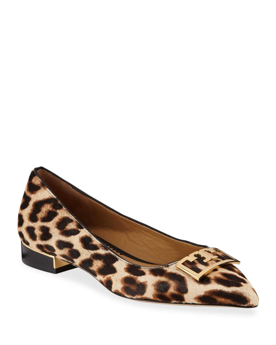 Tory Burch Gigi Pointed Leopard Ballet Flats | Neiman Marcus