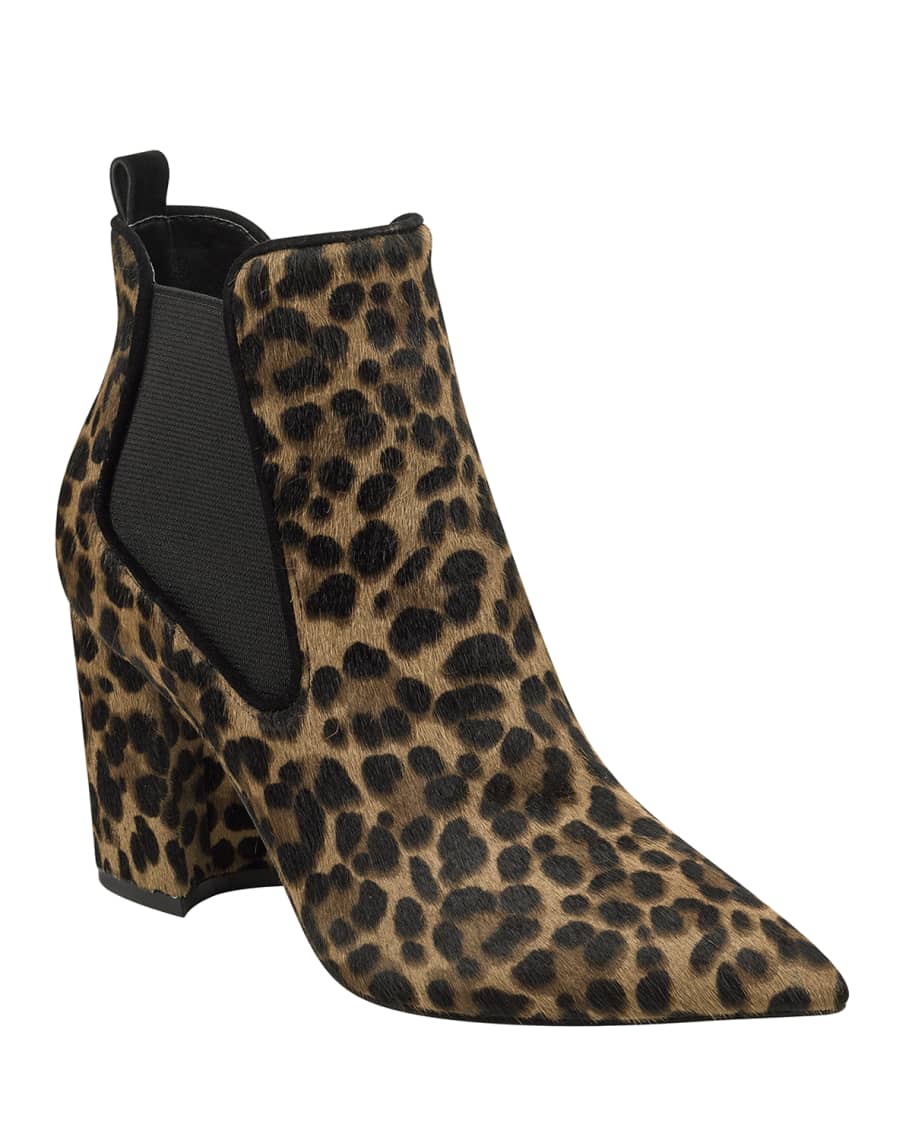 Marc Fisher LTD Tacily Leopard Chelsea Booties Neiman Marcus