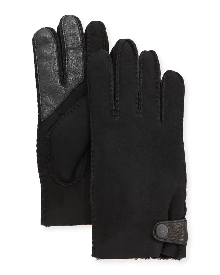UGG Men's SideTab ShearlingLined Gloves Neiman Marcus
