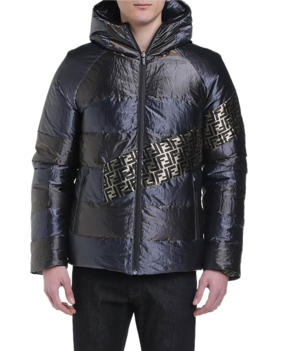 Fendi Reversible Monogram Puffer Jacket in Blue