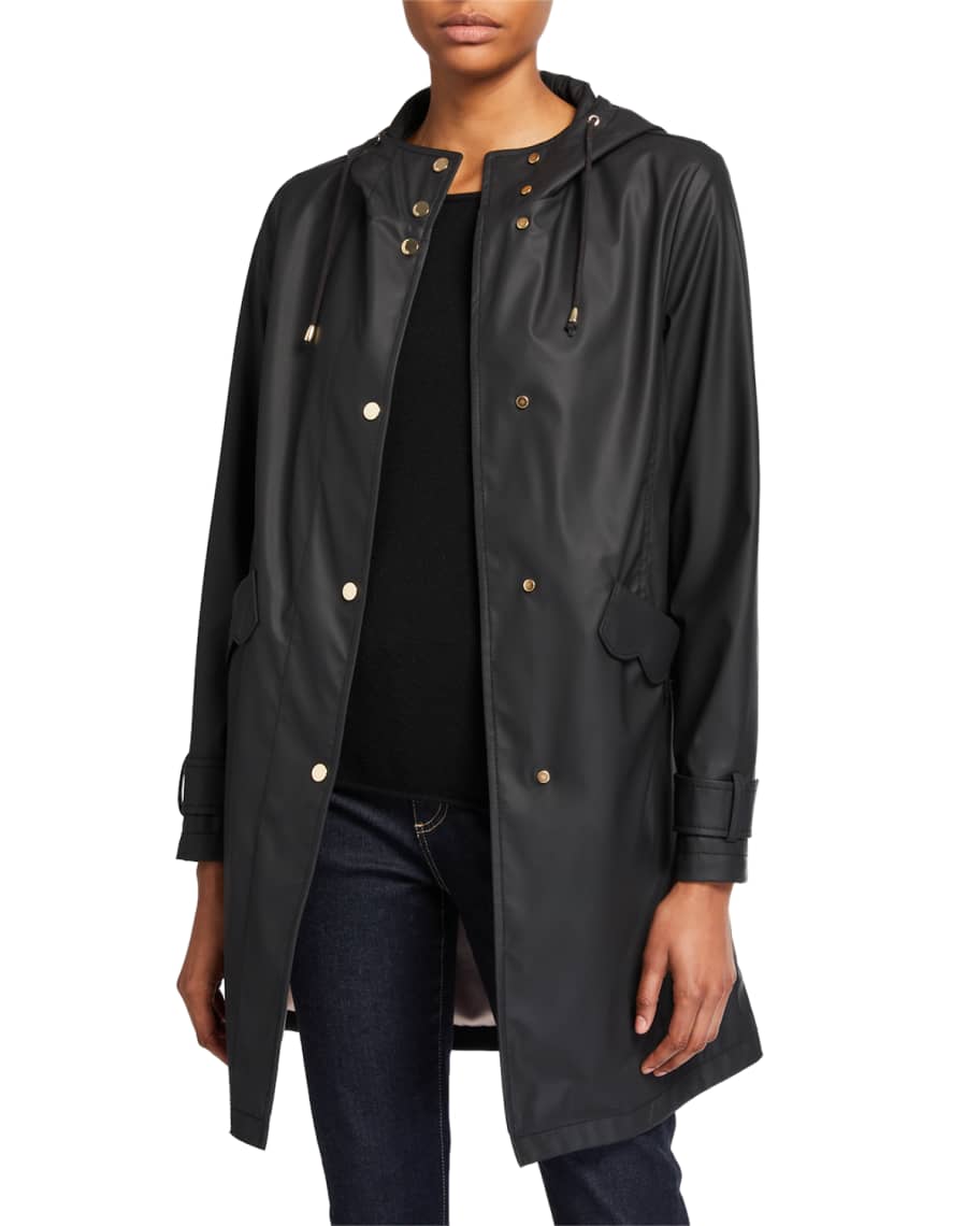 kate spade new york matte water-resistant raincoat | Neiman Marcus