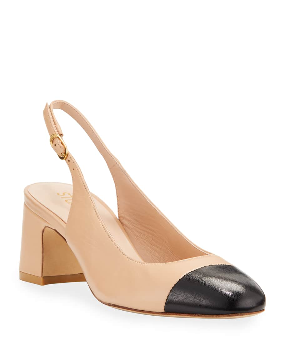 CHANEL Two-Tone cap toe slingback pumps 39 or 8.5