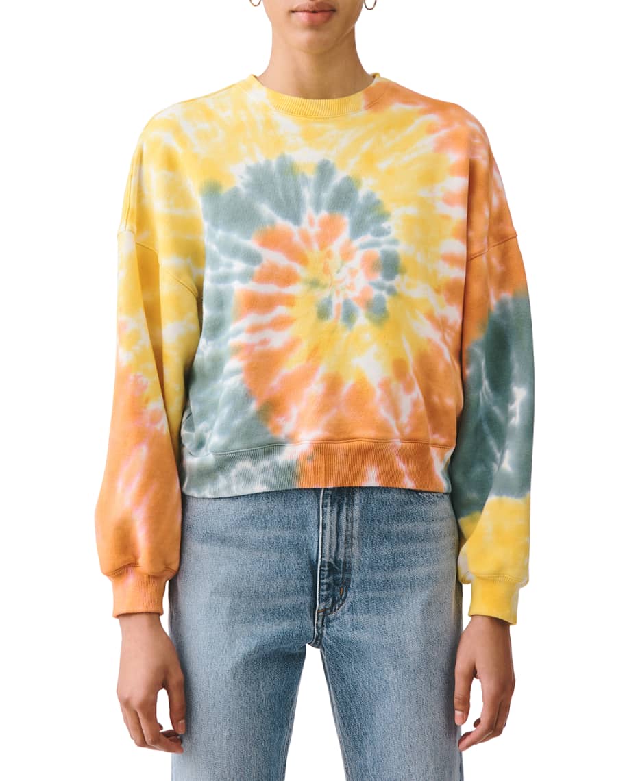 AGOLDE Balloon-Sleeve Tie-Dye Sweatshirt Neiman Marcus