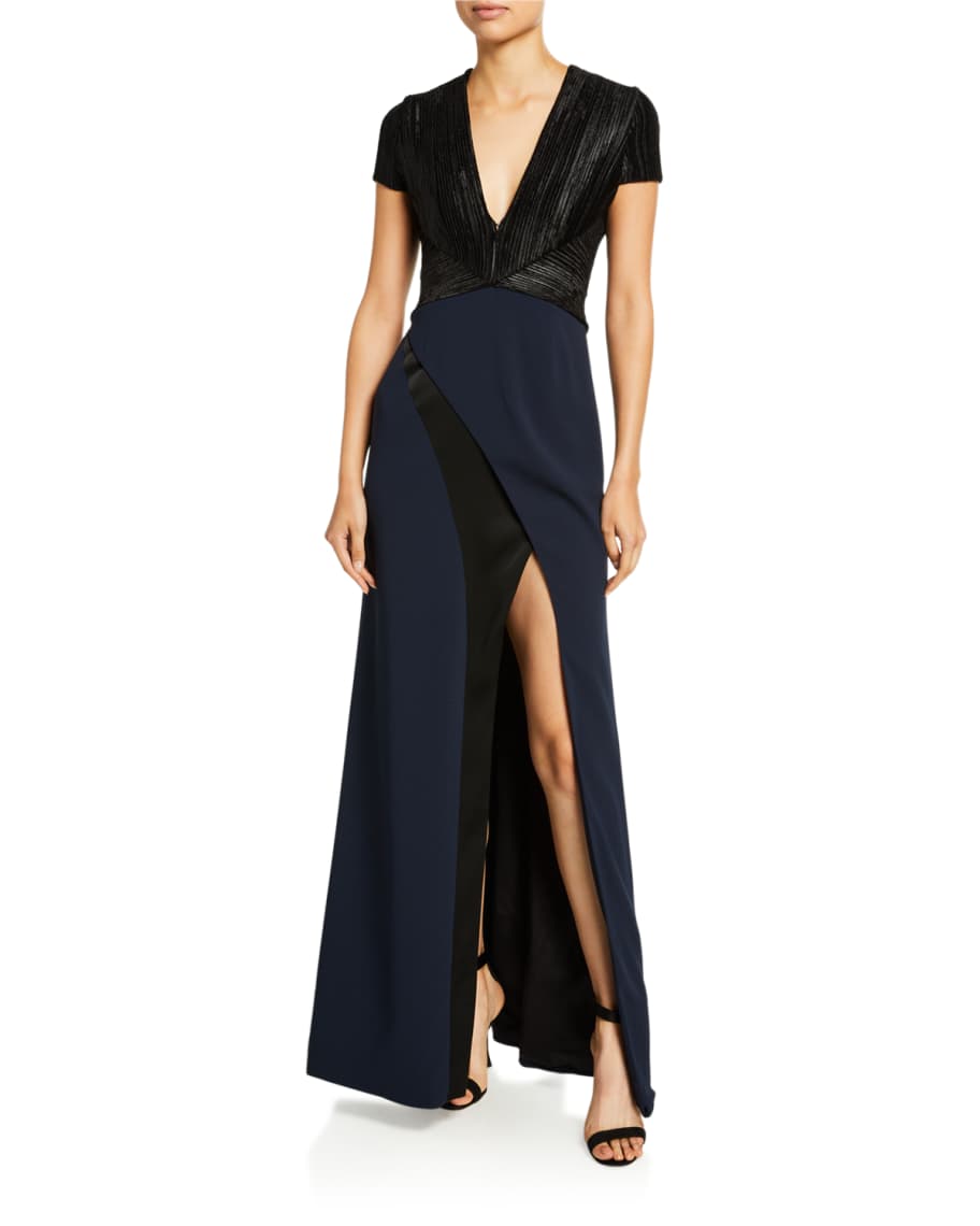 Galvan Cap-Sleeve Petal Gown | Neiman Marcus