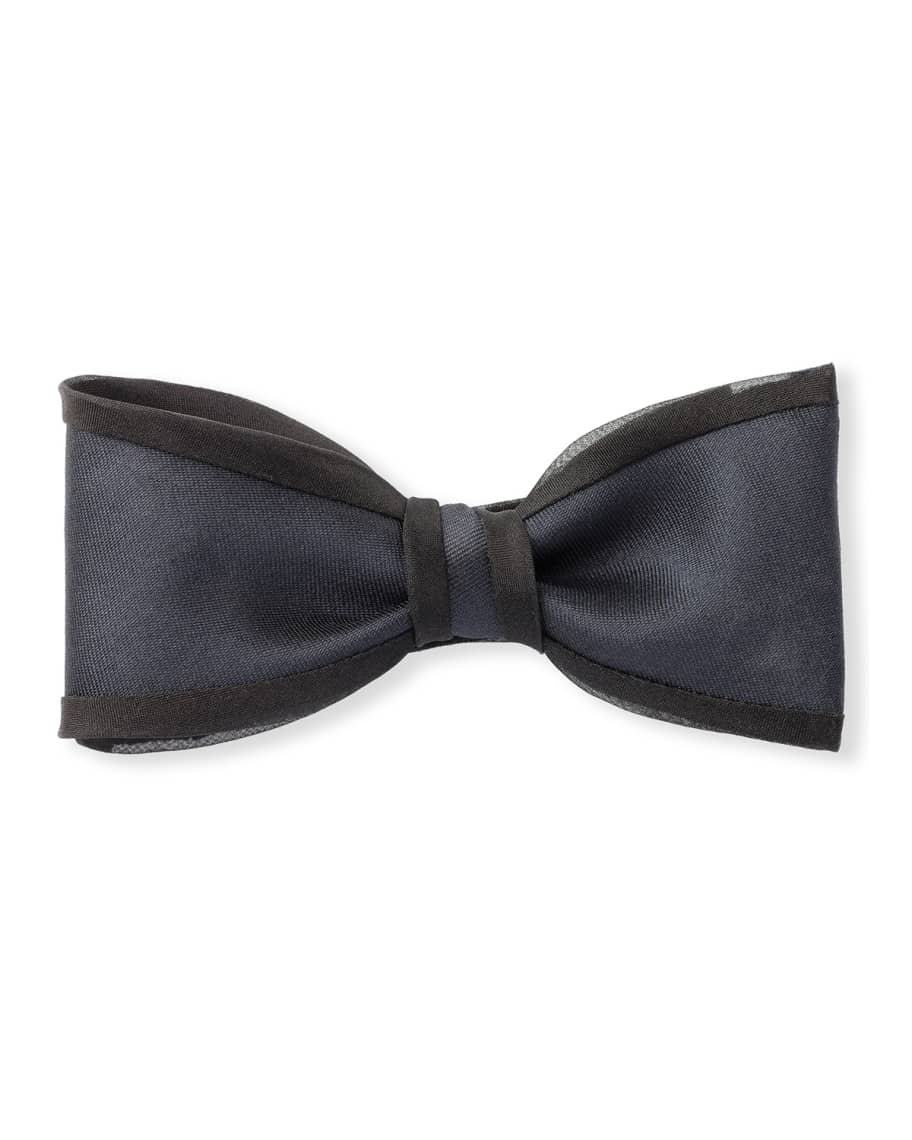 Title of Work Men's Gabardine Bow Tie with Organza Piping | Neiman Marcus