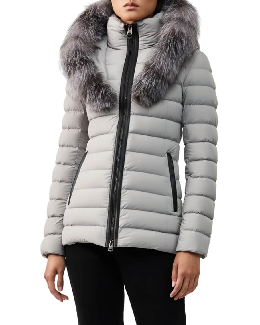 Mackage Kadalina Fur-Trim Hooded Puffer Coat | Neiman Marcus