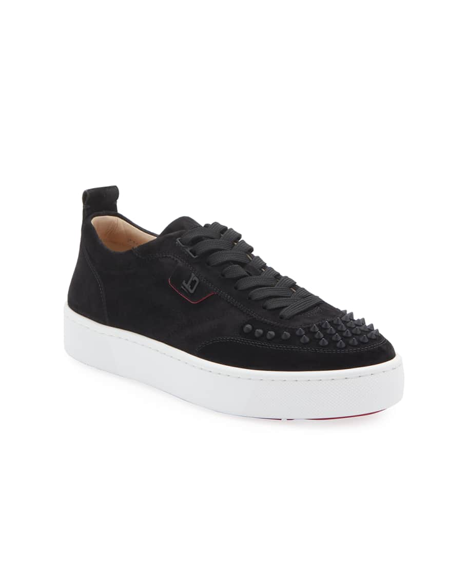 Christian Louboutin - Louis Junior colour-block Woven-leather Trainers - Mens - Blue White