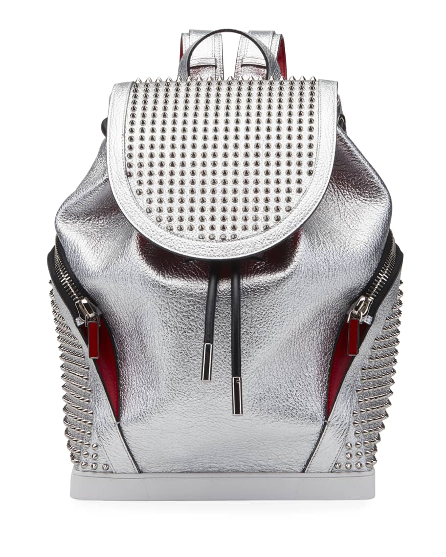 Christian Louboutin Black/Red 'Explorafunk' Studded Leather Backpack – The  Little Bird