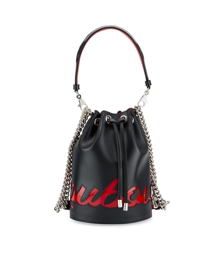 Christian Louboutin Marie Jane Leather Logo Bucket Bag w/ Chain ...