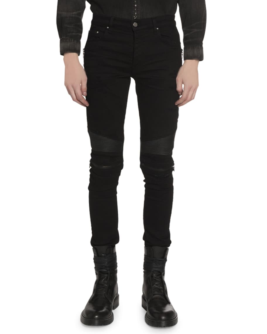 amiri mx2 28インチ Amiri Men's MX2 Skinny Moto Stretch-Denim Jeans | Neiman Marcus