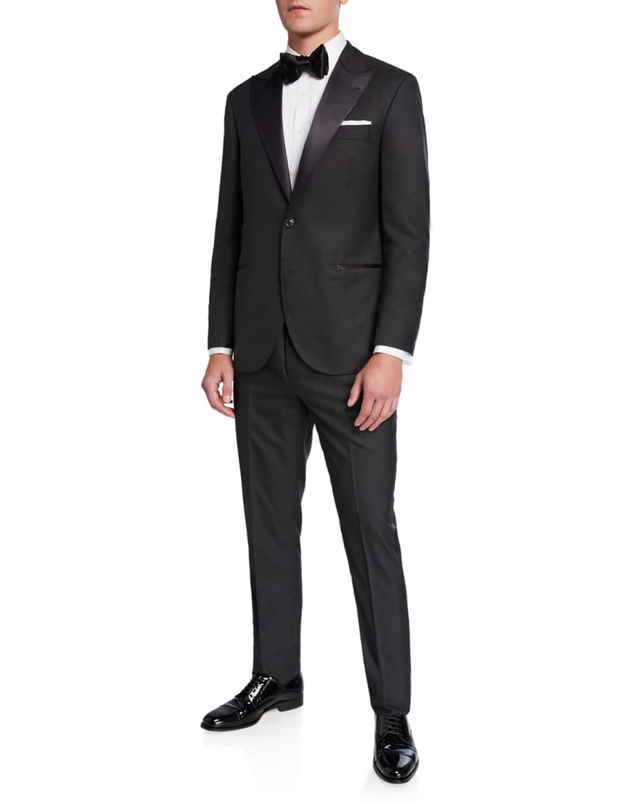 Brunello Cucinelli Men's Peak-Lapel Two-Piece Tuxedo Suit | Neiman Marcus