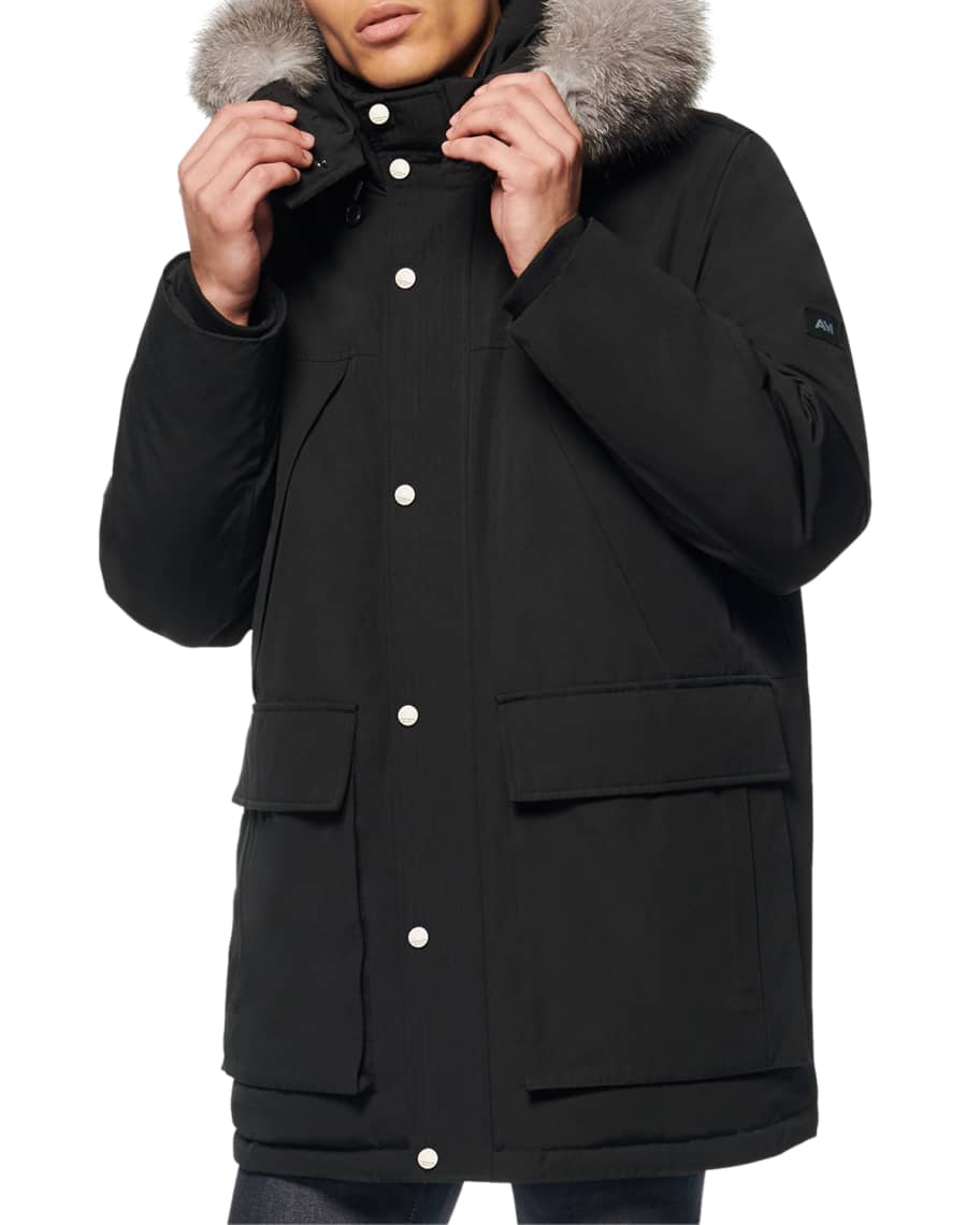 Andrew marc fox new arrivals fur trimmed bomber jacket