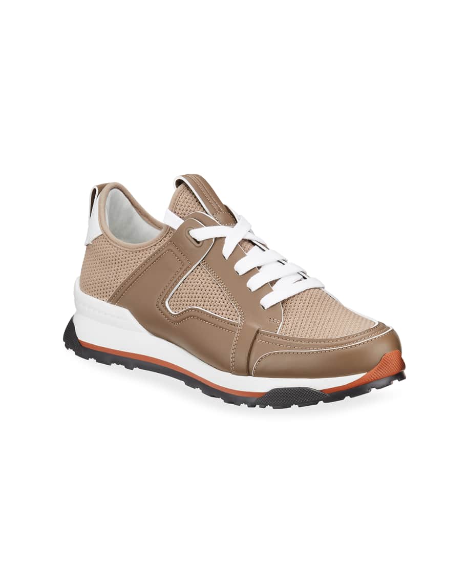 ZEGNA Men's Siracusa Mesh & Leather Trainer Sneakers | Neiman Marcus