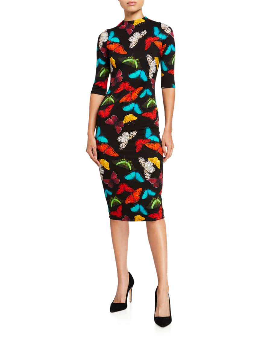 Delora fitted mock neck dress outlet