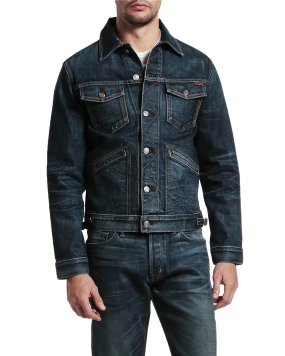 Tom ford black denim jacket online