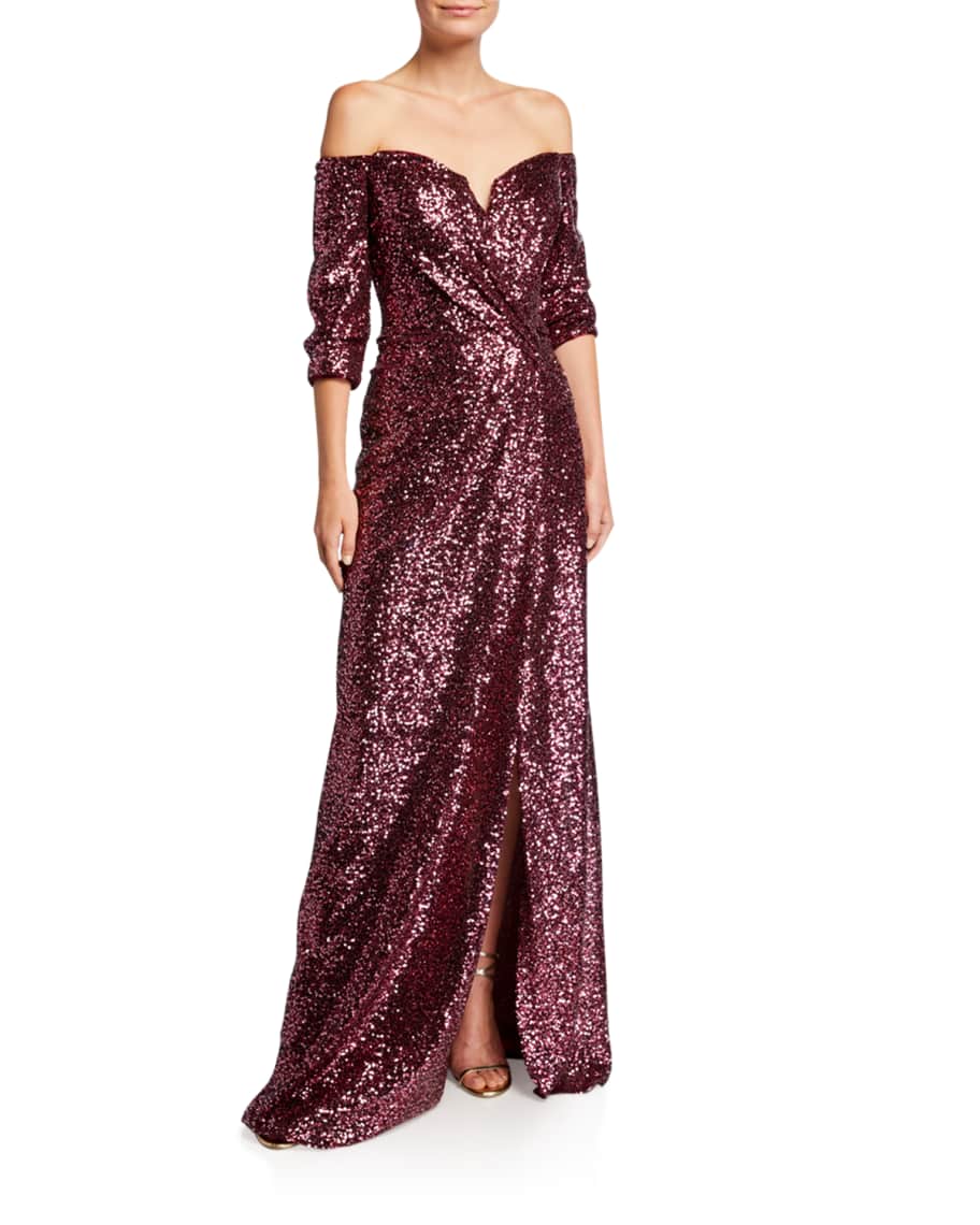 sequin off the shoulder
