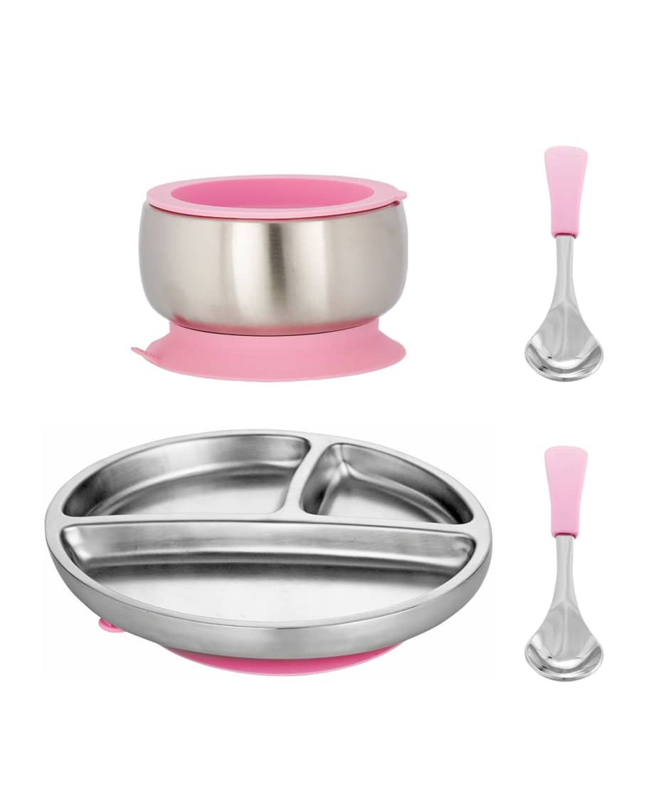 Avanchy Pink Stainless Steel Baby Feeding Spoons