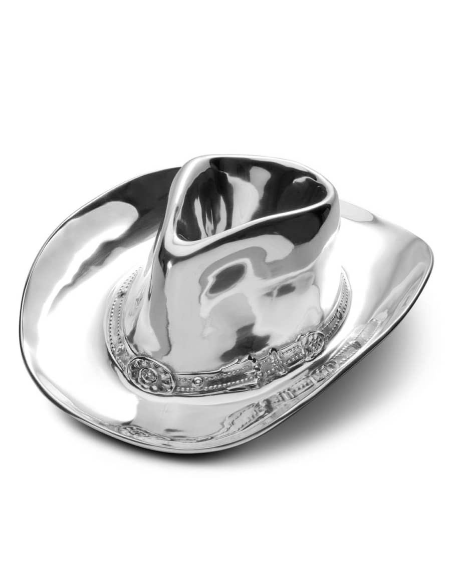 Wilton Armetale Cowboy Hat Chip & Dip Server Neiman Marcus