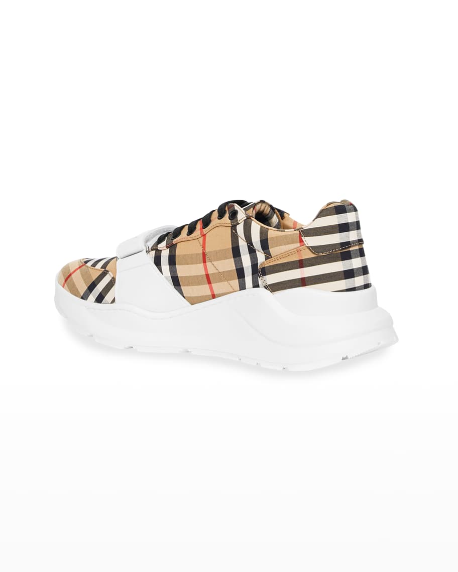 Burberry Men's Chunky Vintage Check Sneakers with Grip Strap | Neiman ...