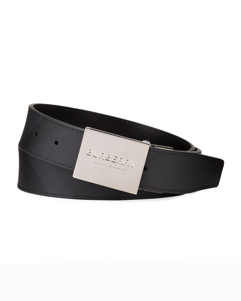 Burberry logo-buckle reversible belt - Black