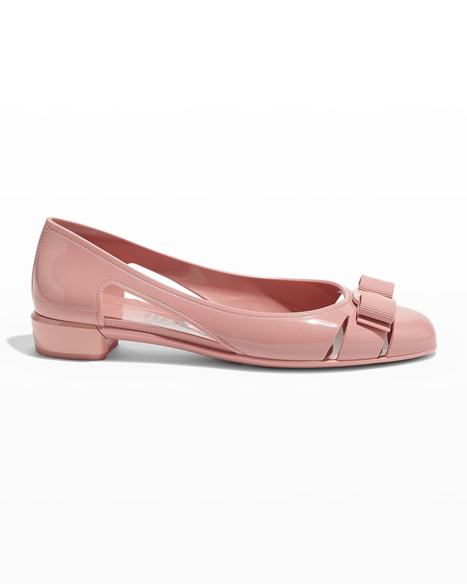 Salvatore Ferragamo Jelly Bow Flat Sandals